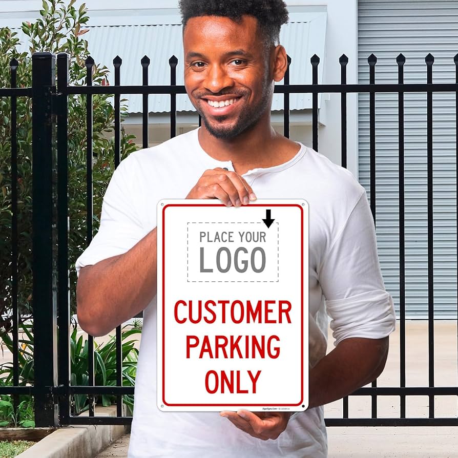 Amazon.com : Custom Customer Parking Only Sign, Personalized